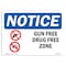 Signmission OSHA Notice Sign, 18" Height, 24" Width, Aluminum, NOTICE Gun Free Drug Free Zone Sign, Landscape OS-NS-A-1824-L-15754 - alternate 1